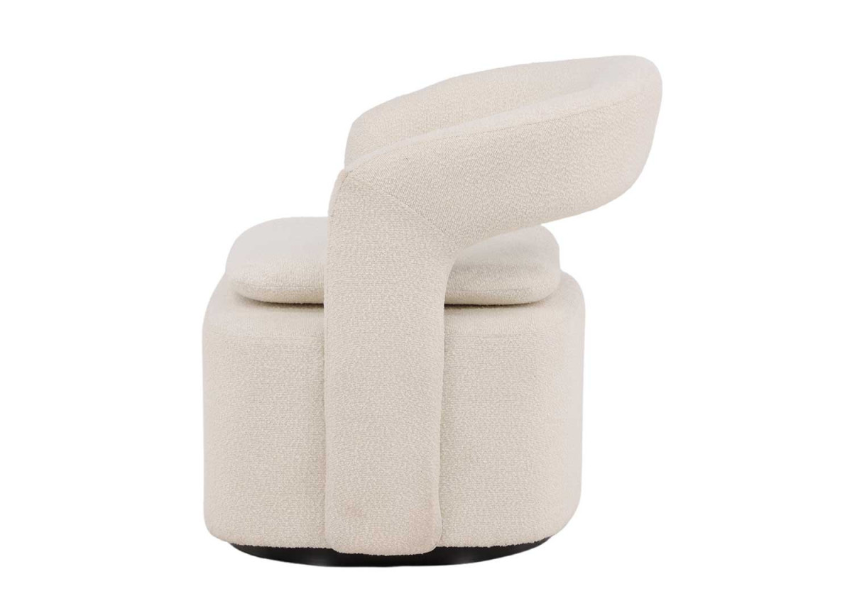 Fauteuil design en tissu bouclé blanc