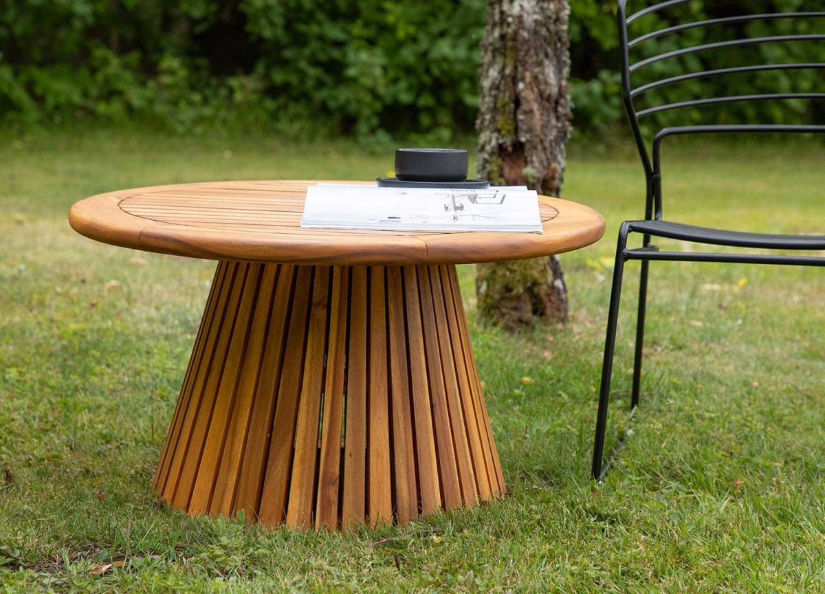 Table basse de jardin ronde en bois d'acacia