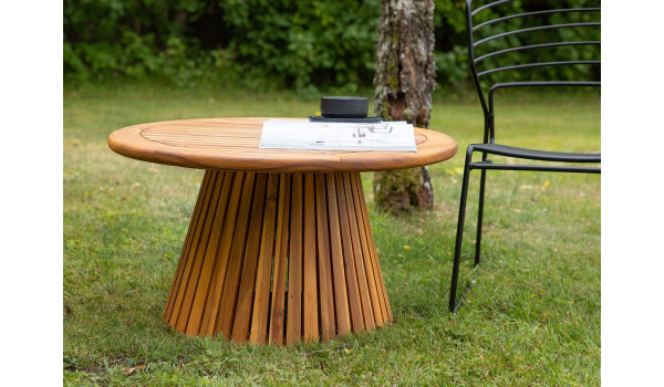 Table basse de jardin ronde en bois d'acacia