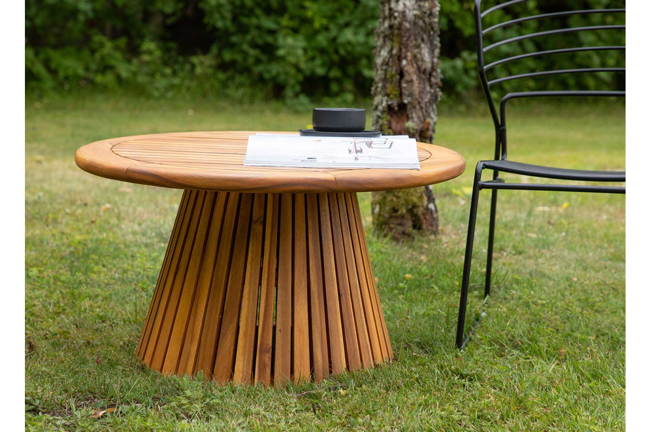 Table de jardin ronde 180 cm en teck naturel