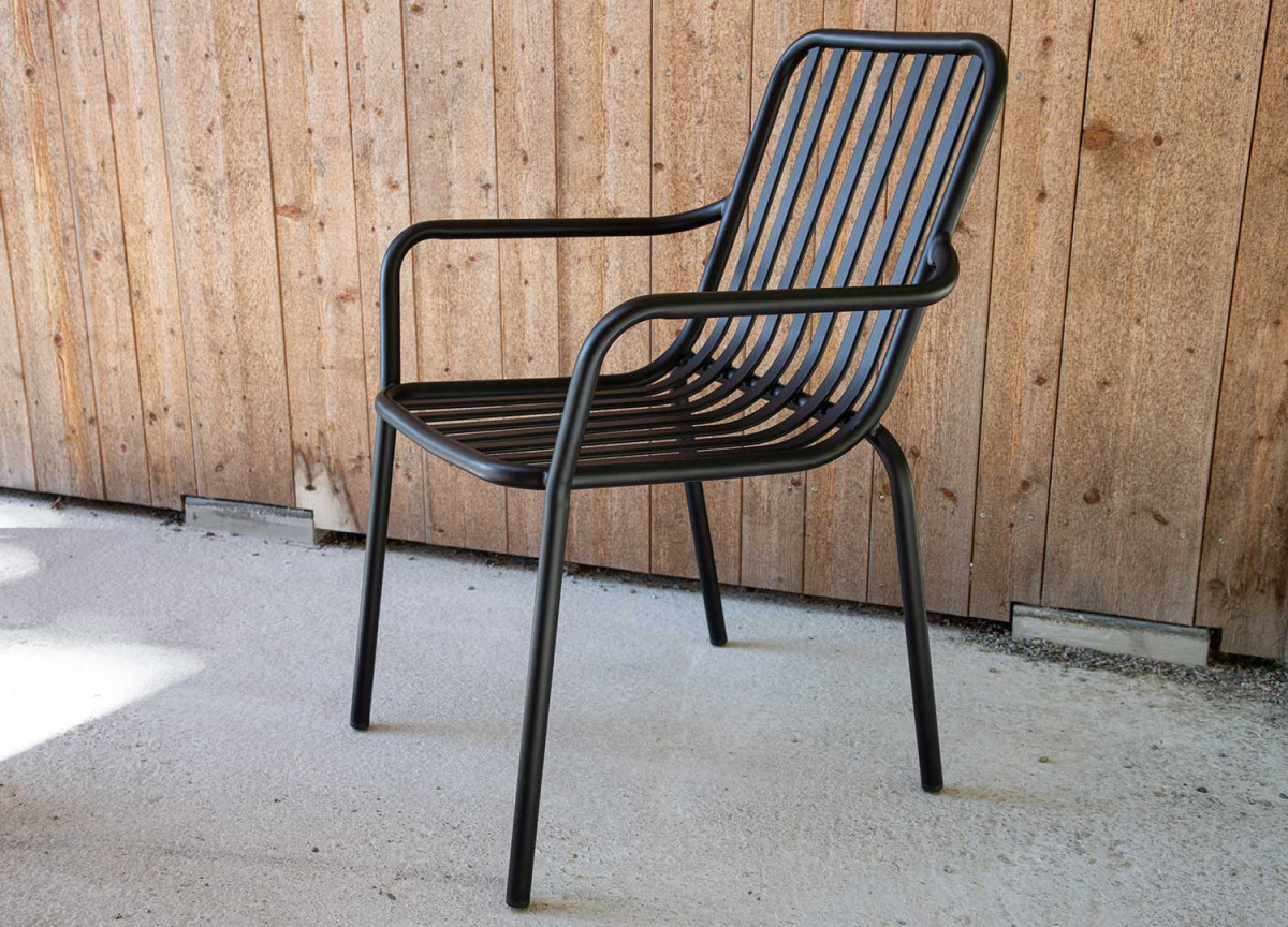 Chaises extérieur en aluminium noir