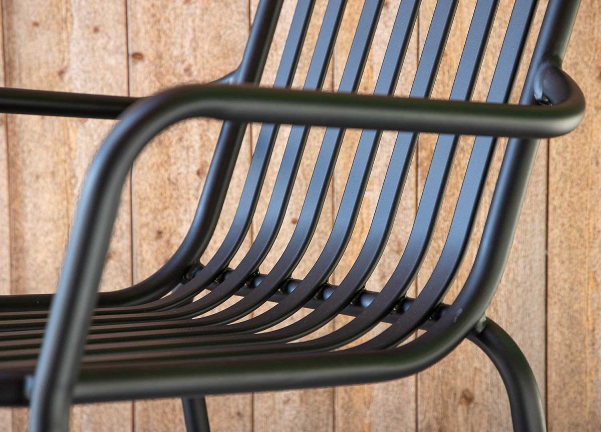 Chaises extérieurs en aluminium noir