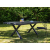 Table de jardin composite et aluminium noir 200 cm