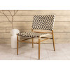 Chaise de jardin en aluminium effet bois & poly-rotin