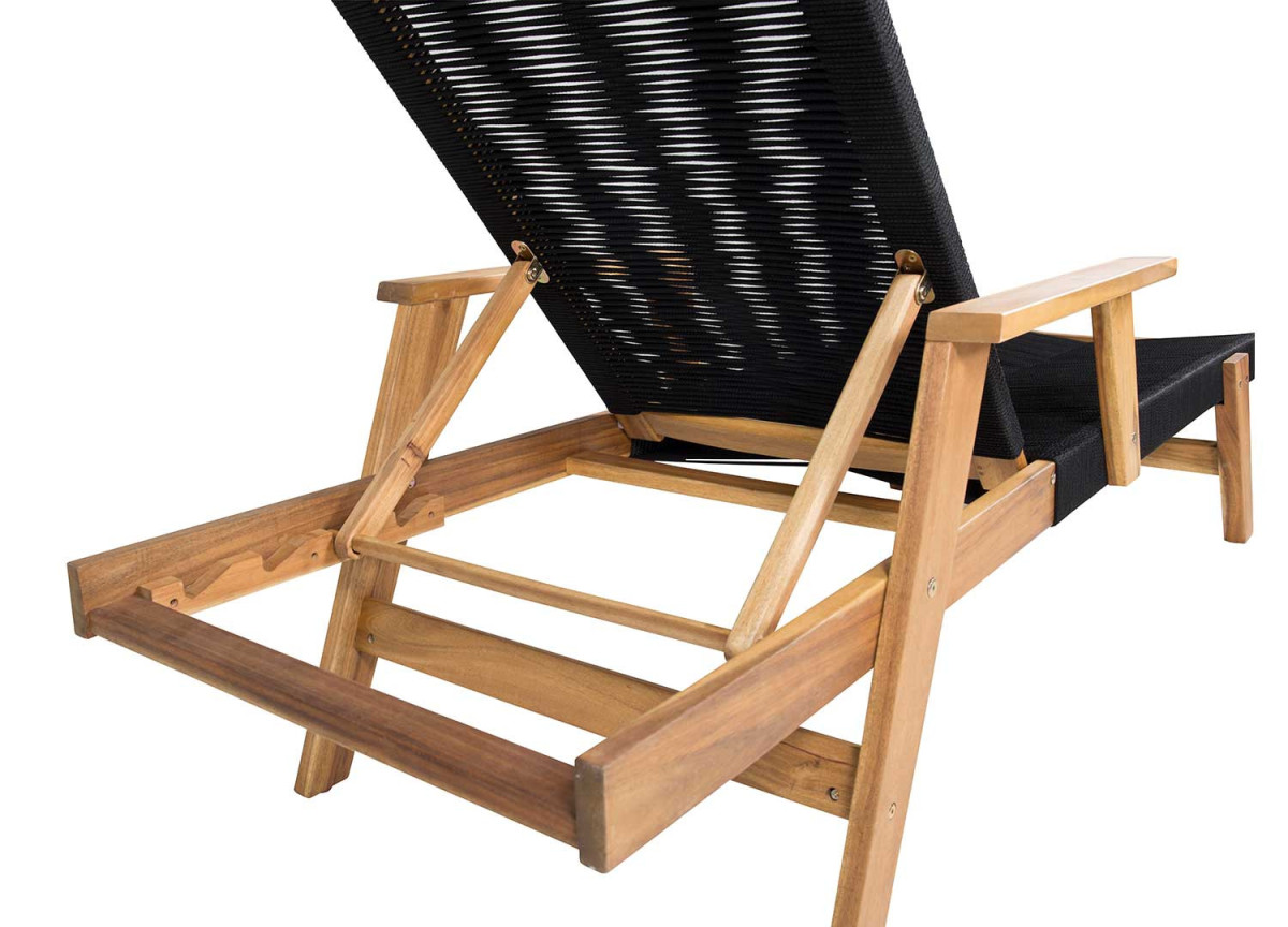 Transat en Bois et Cordage Noir