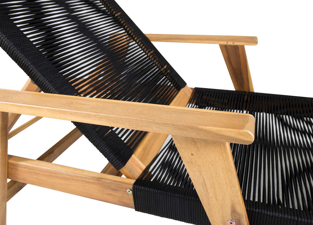 Transat en Bois et Cordage Noir