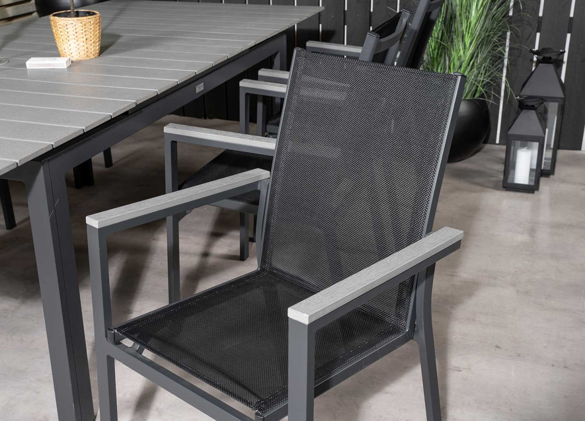 Chaises de jardin design en aluminium noir