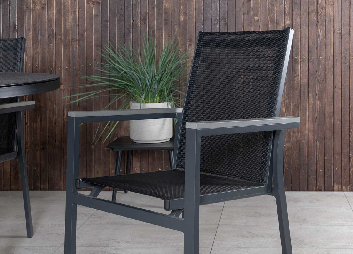 Chaises de jardin design en aluminium noir