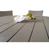 Table de jardin ronde, 4 personnes blanche et grise