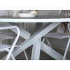 Table de jardin ronde, 4 personnes blanche et grise