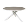 Table de jardin ronde, 4 personnes blanche et grise
