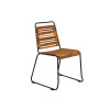 Chaises de jardin en bois massif et métal noir