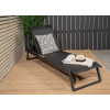 2 Chaises longues en aluminium et tissu noir