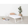 2 Chaises longues en aluminium et tissu blanc