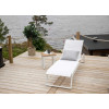 2 Chaises longues en aluminium et tissu blanc