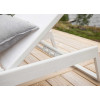 2 Chaises longues en aluminium et tissu blanc