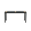 Table de jardin en aluminium noir et bois de teck 150 cm