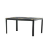 Table de jardin en aluminium noir et bois de teck 150 cm