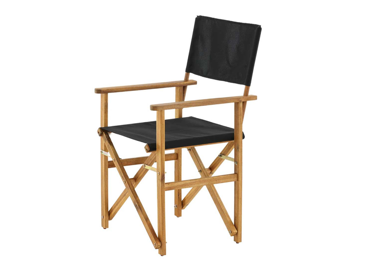 Chaises pliantes en bois et tissu