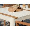 Table de jardin en aluminium blanc et bois de teck 150 cm