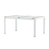 Table de jardin en aluminium blanc et bois de teck 150 cm