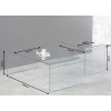 Set de 2 tables basses en verre transparent