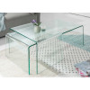 Set de 2 tables basses en verre transparent