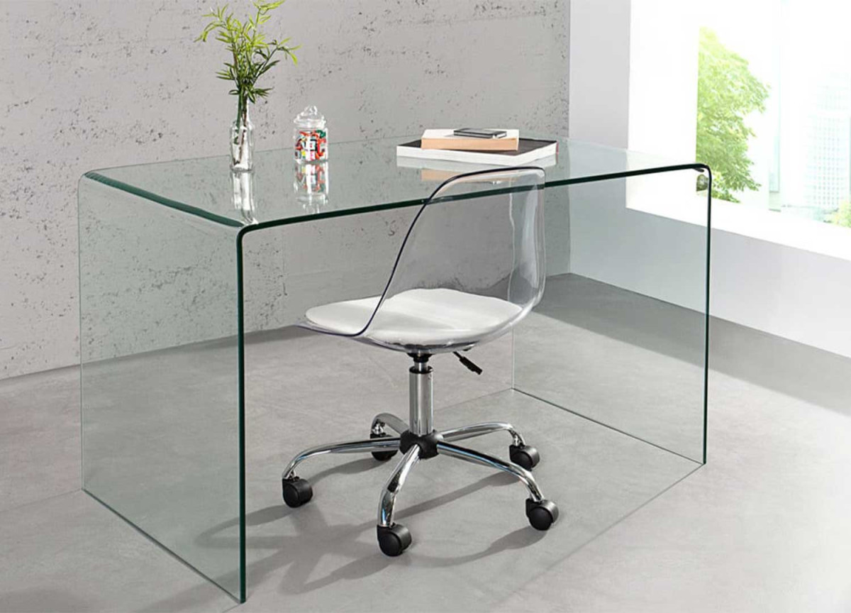 Bureau en verre trempé 120 cm Gerardo