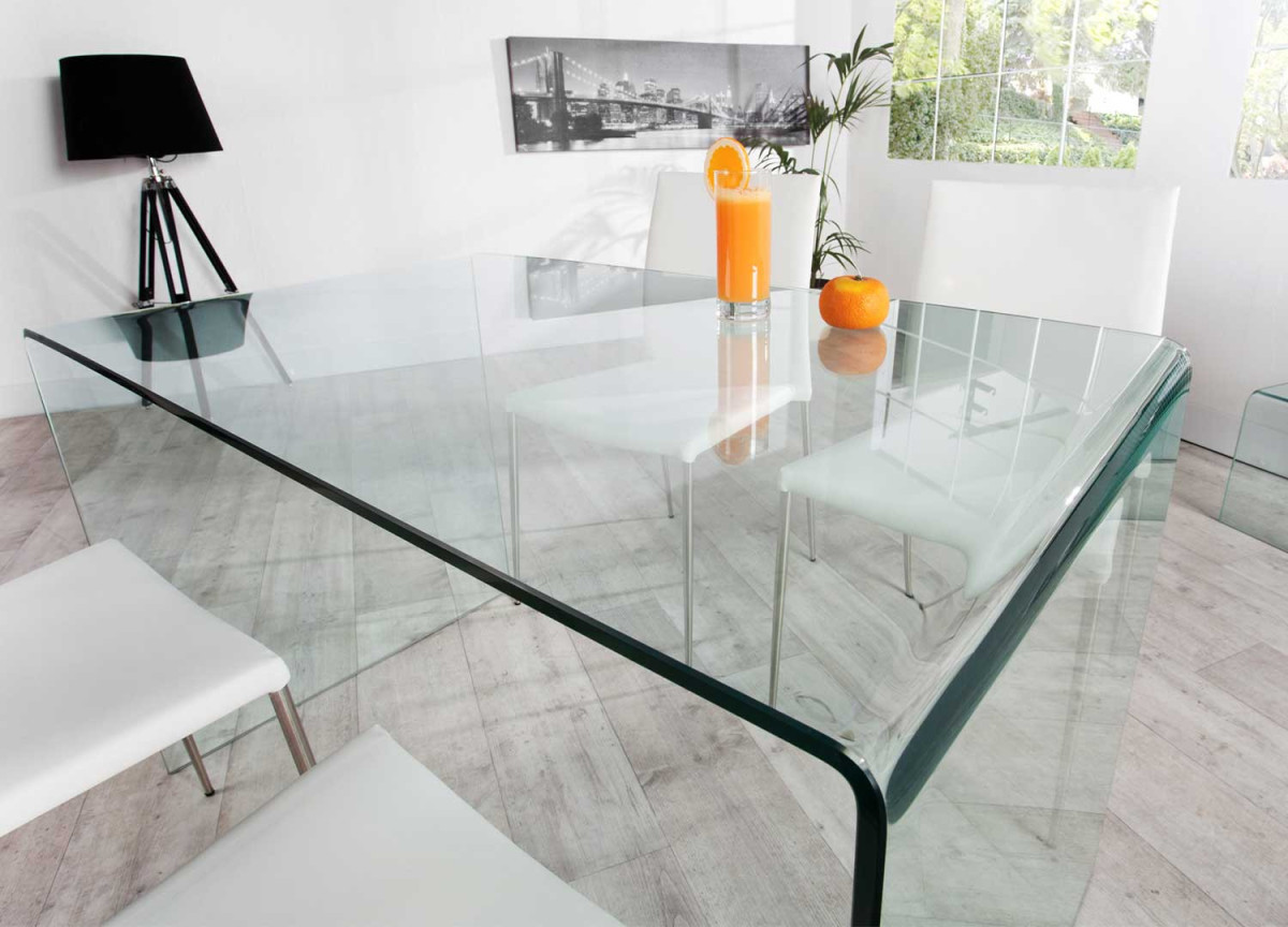 Bureau en verre trempé 120 cm