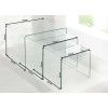 Set de 3 tables basses en verre emboîtables