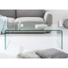 Table basse rectangulaire en verre transparent