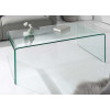 Table basse rectangulaire en verre transparent