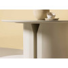Table à manger ronde en bois 140 cm coloris beige