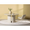 Table à manger ronde en bois 140 cm coloris beige