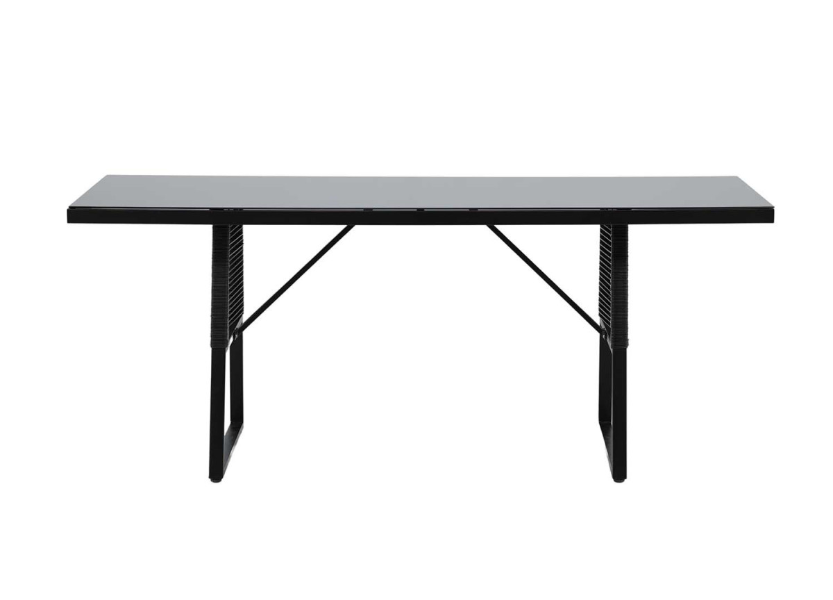Table de jardin en verre et aluminium noir