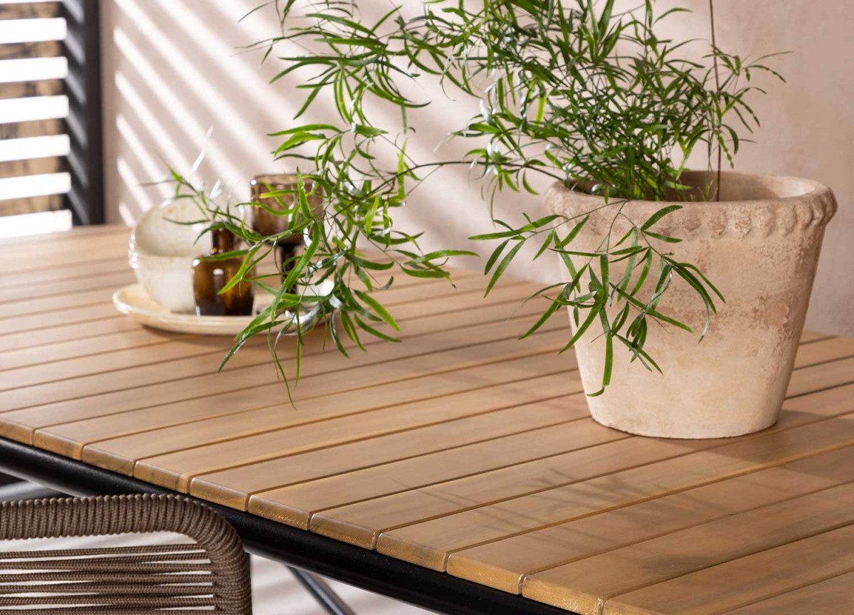 Table de Jardin Acacia et Métal pour 8 personnes