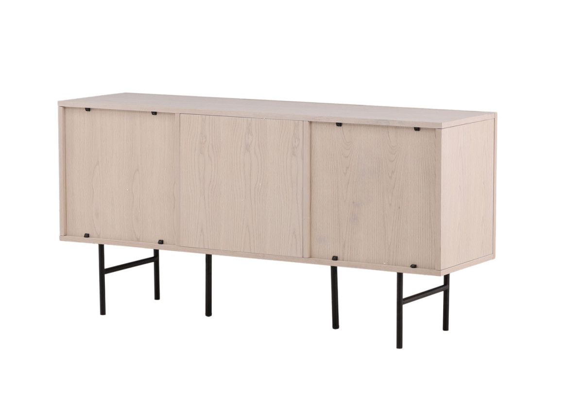 Buffet moderne 3 portes chêne blanchi et noir