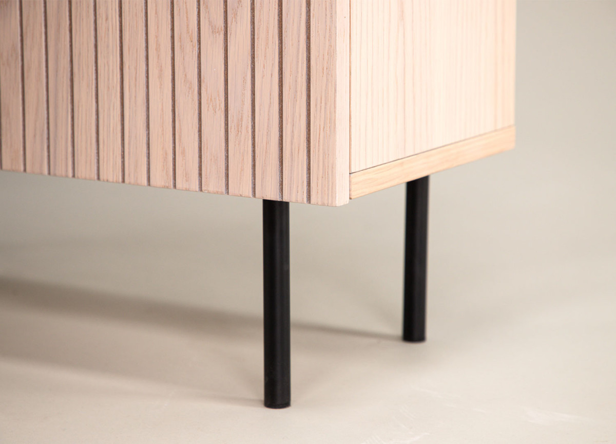 Buffet commode chêne blanchi et noir