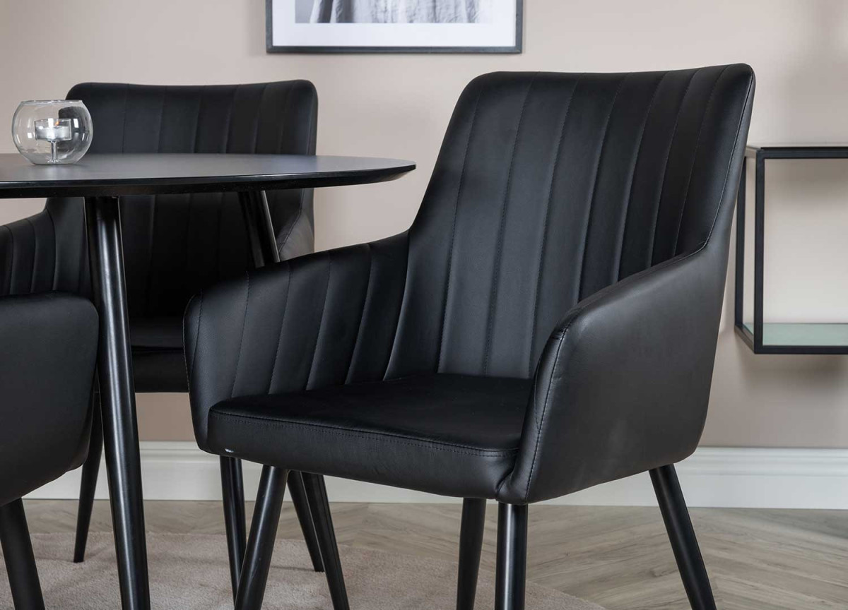 Fauteuils en simili noir