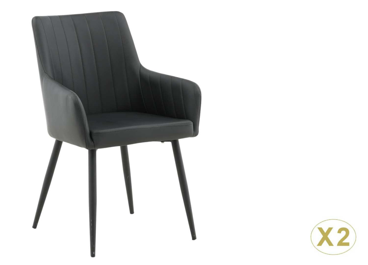 Fauteuils en simili cuir noir