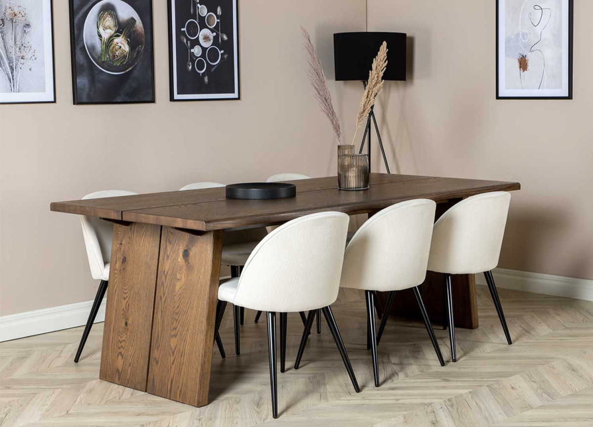 Table de repas 210 cm chêne foncé