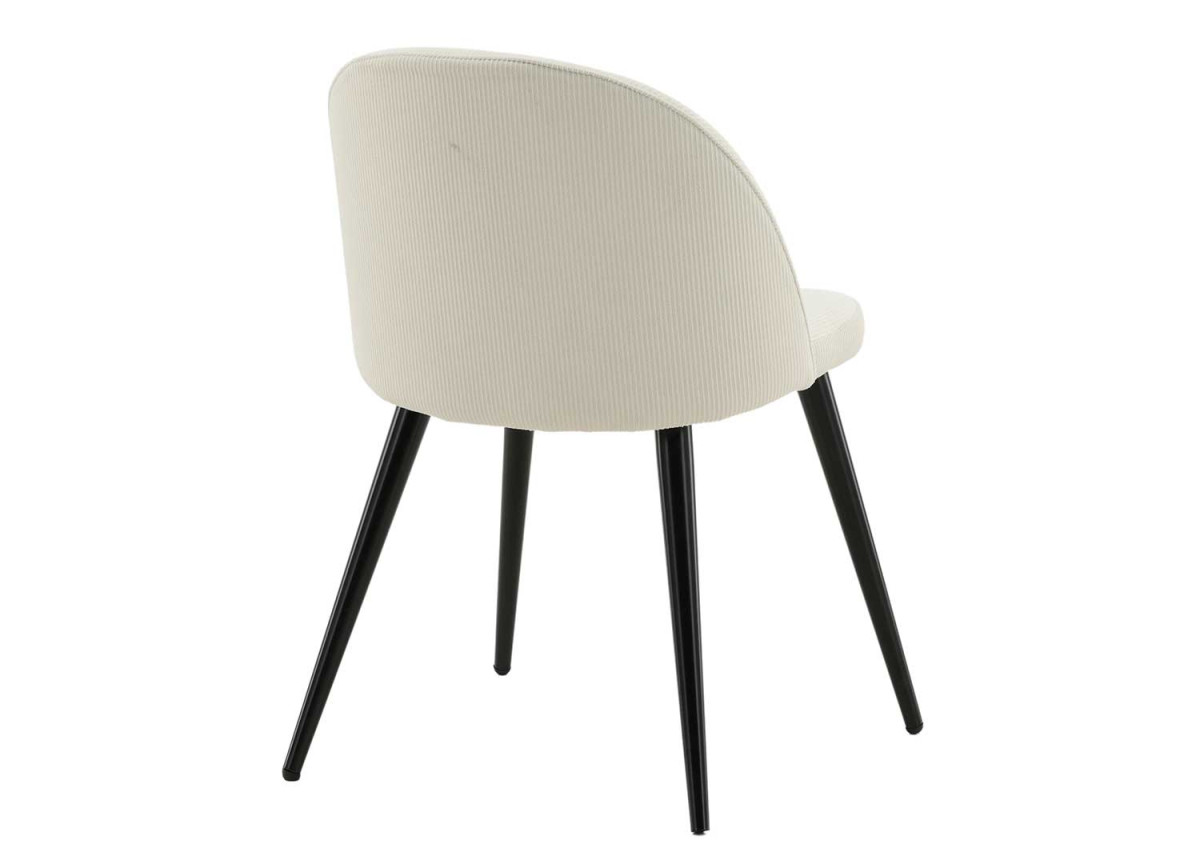 Chaises en velours côtelé blanc