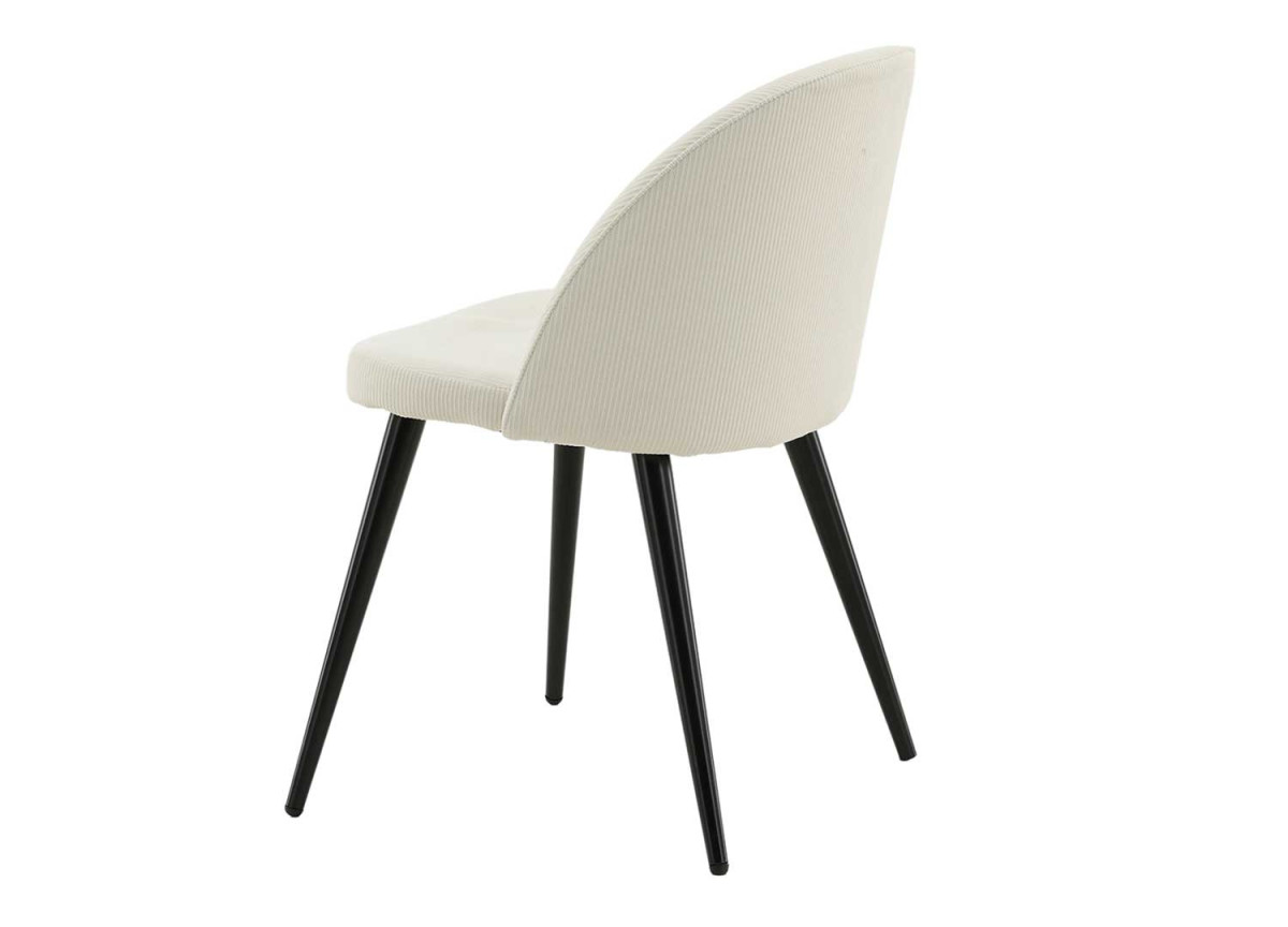 Chaises en velours côtelé blanc