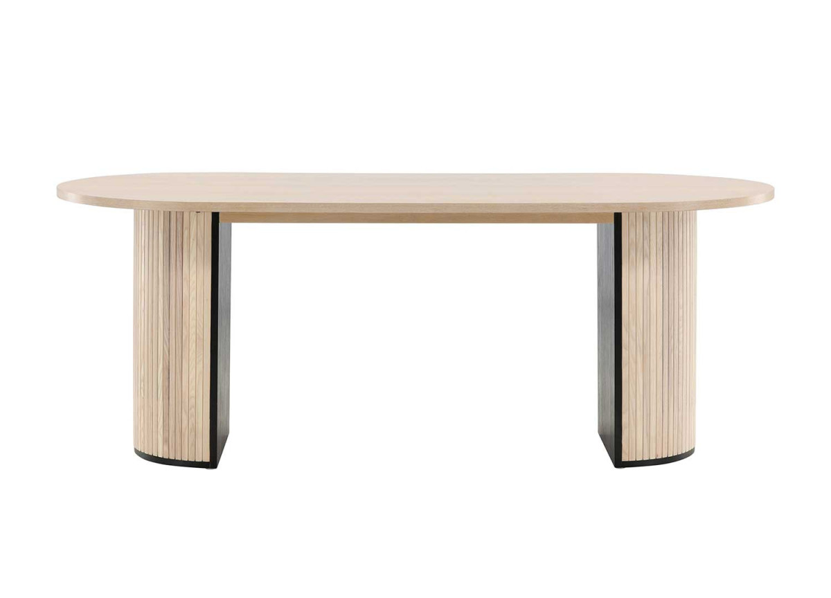 Table à manger moderne chêne blanchi