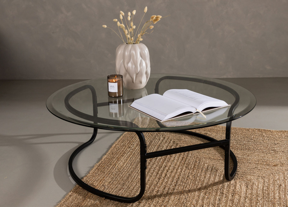 Table basse ronde en verre