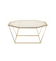 Table basse verre et doré forme design