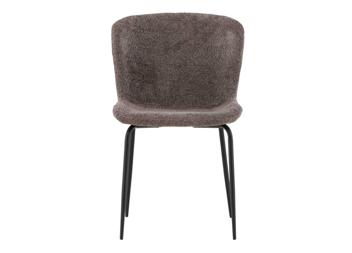 Chaises en tissu bouclé et métal noir