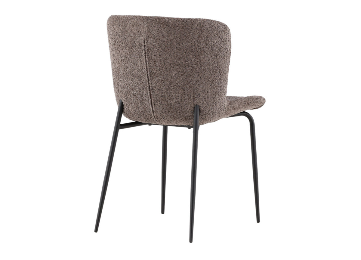 Chaises en tissu bouclé et métal noir