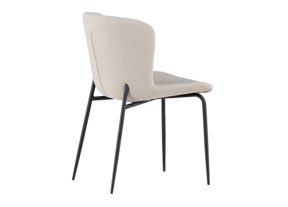 Chaises en tissu bouclé beige