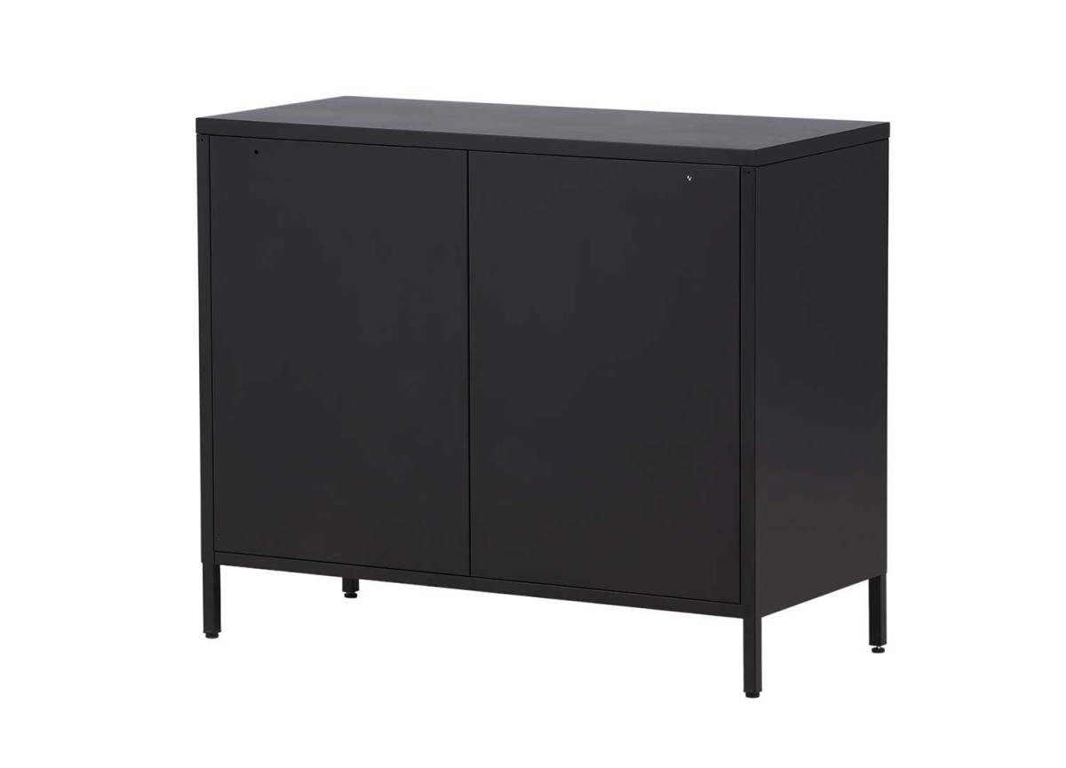 Commode 4 portes métal noir